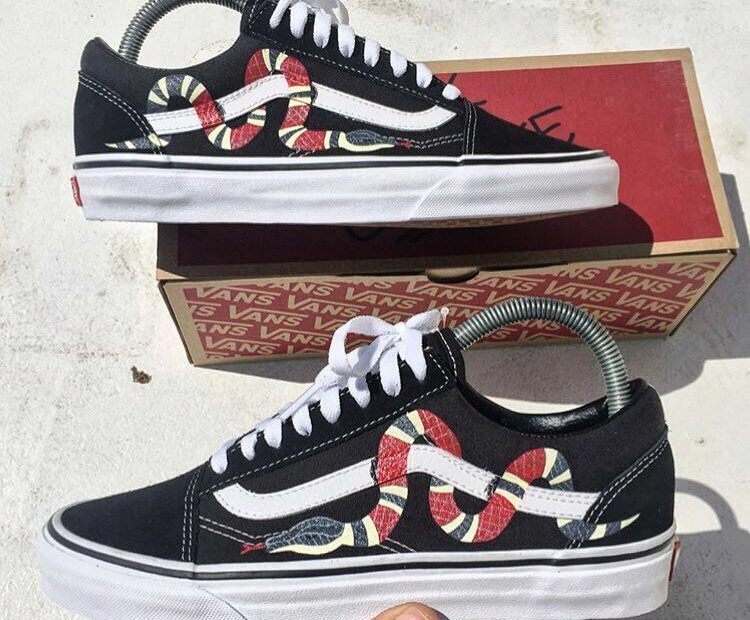 Gucci Snake Custom Vans | Vans, Custom Vans, Custom Shoes