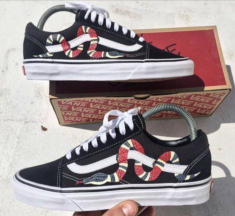 Gucci Snake Custom Vans | Vans, Custom Vans, Custom Shoes