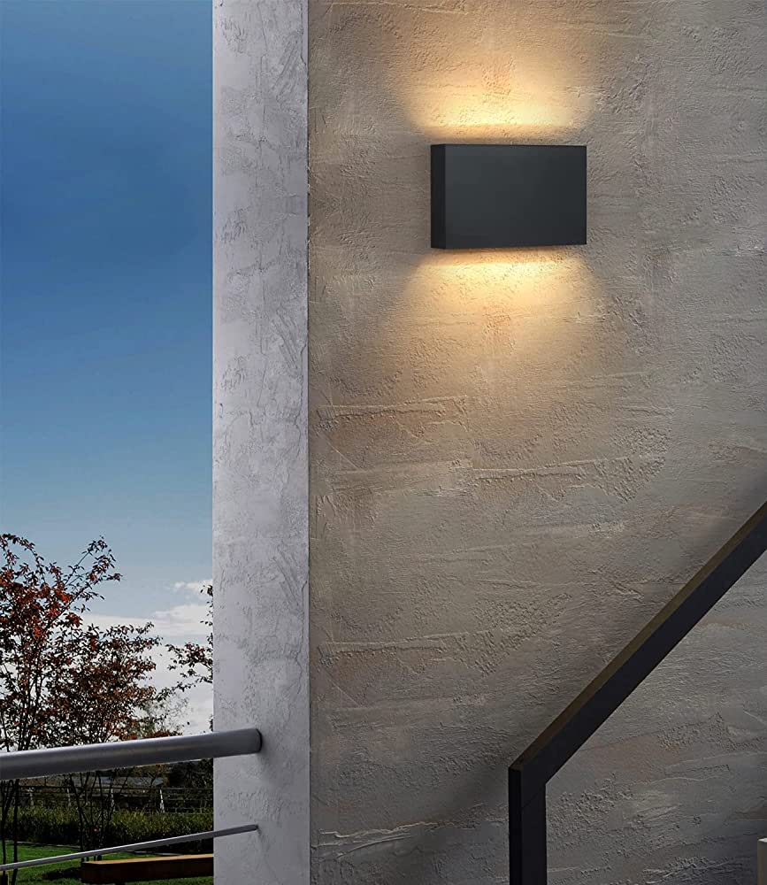 Dawalight Up Down Outside Lights 12W 3000K Warm White Led Outdoor Wall  Lights Mains Powered Ip65 Waterproof Rectangle Modern Wall Lamp For Patio  Garden Living Room Porch, Plastic, Dark Grey : Amazon.Com.Au: