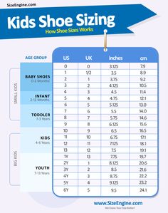 Kids Shoe Size Charts