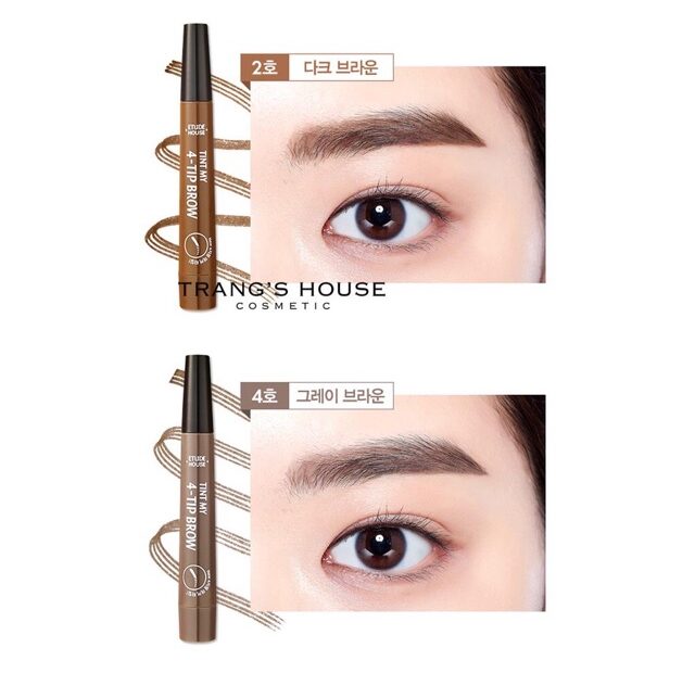 Bút Kẻ Chân Mày Phẩy Sợi Tint My 4-Tip Brow 4 Color - Trang Điểm Mắt |  Thefaceholic.Com