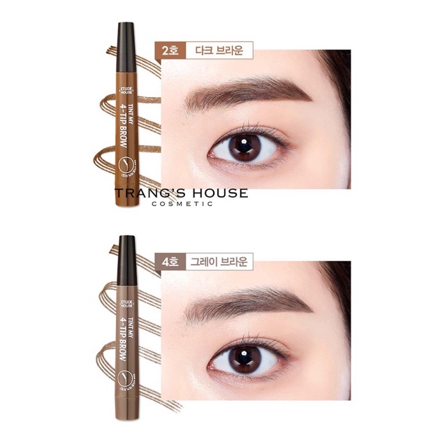 Bút Kẻ Chân Mày Phẩy Sợi Tint My 4-Tip Brow 4 Color - Trang Điểm Mắt |  Thefaceholic.Com