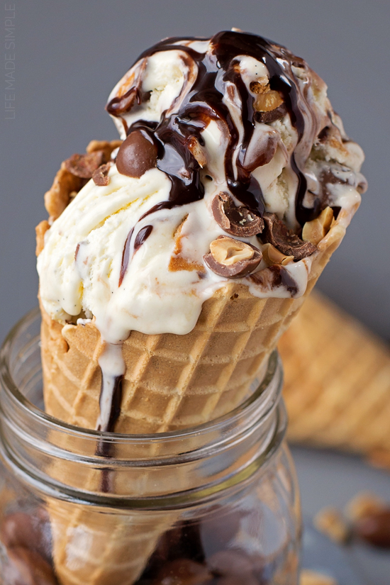 Tin Roof Ice Cream With Crushed Waffle Cone - Life Made Simple