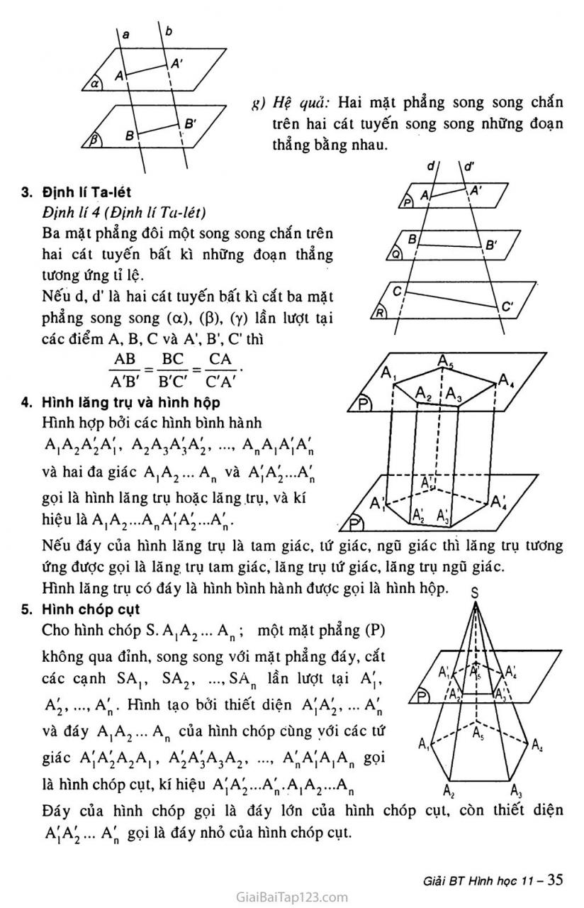 Giải Toán 11 Bài 4. Hai Mặt Phẳng Song Song