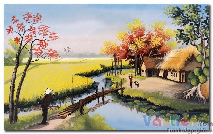 Dòng Sông Quê Hương M1916 | Phong Cảnh, Hình Ảnh, Tranh Phong Cảnh