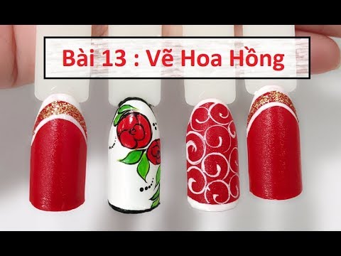 Học Vẽ Cọ Nét Bài 13 - Vẽ Móng Hoa Hồng - Học Vẽ Móng Anatran - Youtube