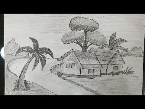 Cách Vẽ Tranh Phong Cảnh 4 Bằng Bút Chì - How To Draw Landscape #4 With  Pencil L Kim Chi Art & Draw - Youtube