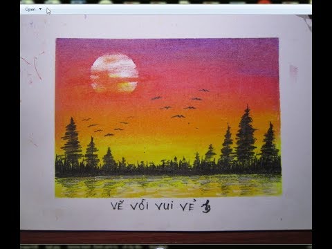 Vẽ Tranh Phong Cảnh - Vẽ Cảnh Đàn Chim Đón Ánh Bình Minh - Youtube