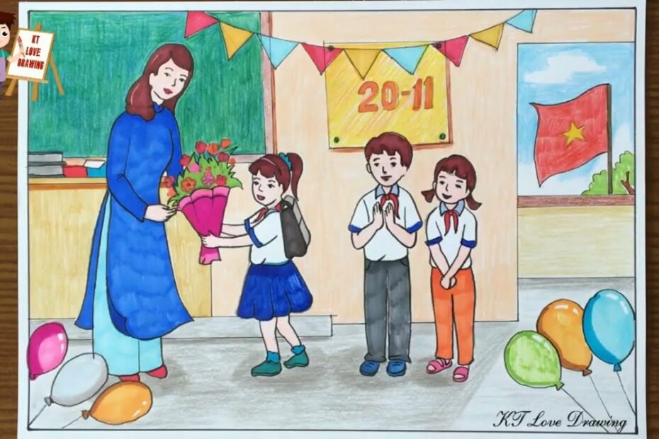 Vẽ Tranh Đề Tài Nhà Giáo Việt Nam 20-11- Mỹ Thuật 8 / How To Draw Teacher  'S Day - Youtube