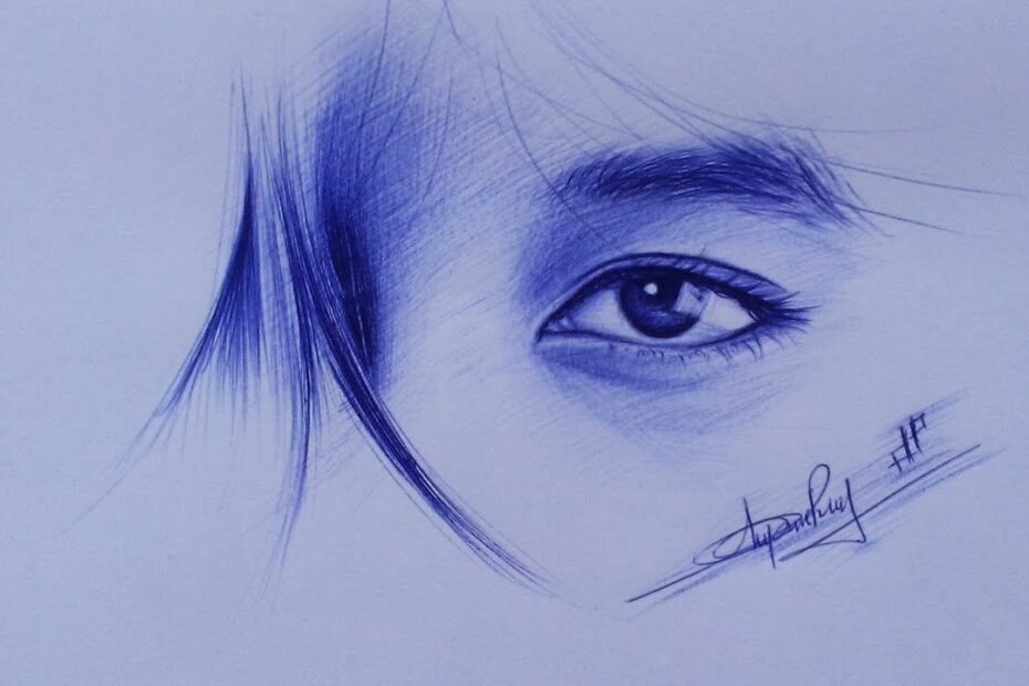 Cách Vẽ Mắt Bằng Bút Bi _ How To Draw Eyes With Ball Pen_ Dp Truong -  Youtube