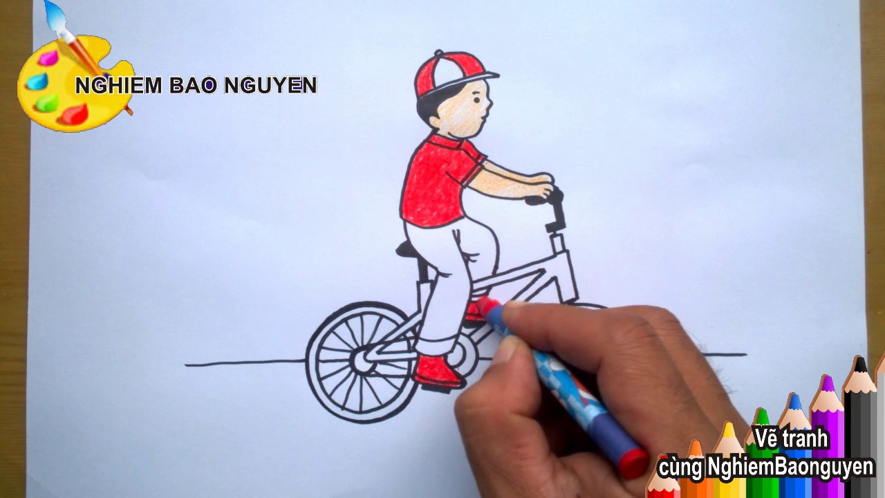 Vẽ Tranh Bé Đi Xe Đạp/How To Draw Baby Cycling - Youtube