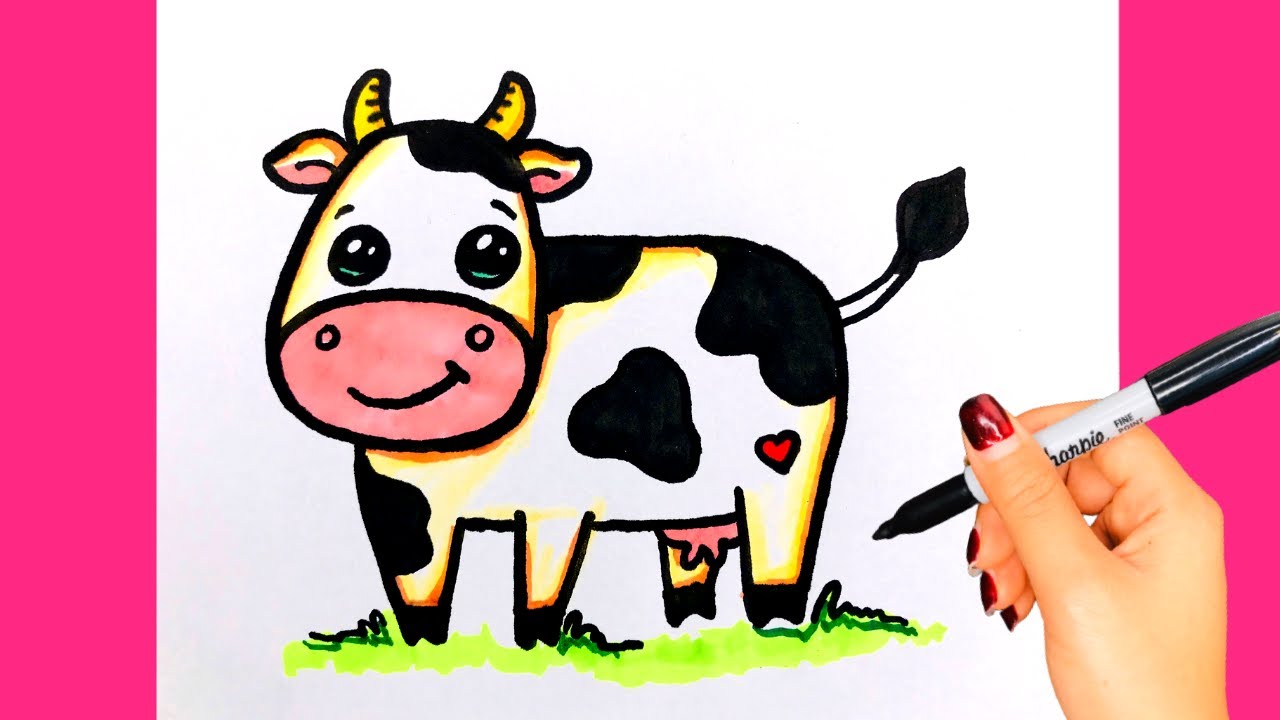 Hướng Dẫn Cách Vẽ Con Bò - How To Draw A Cow Easy/Thư Vẽ - Youtube