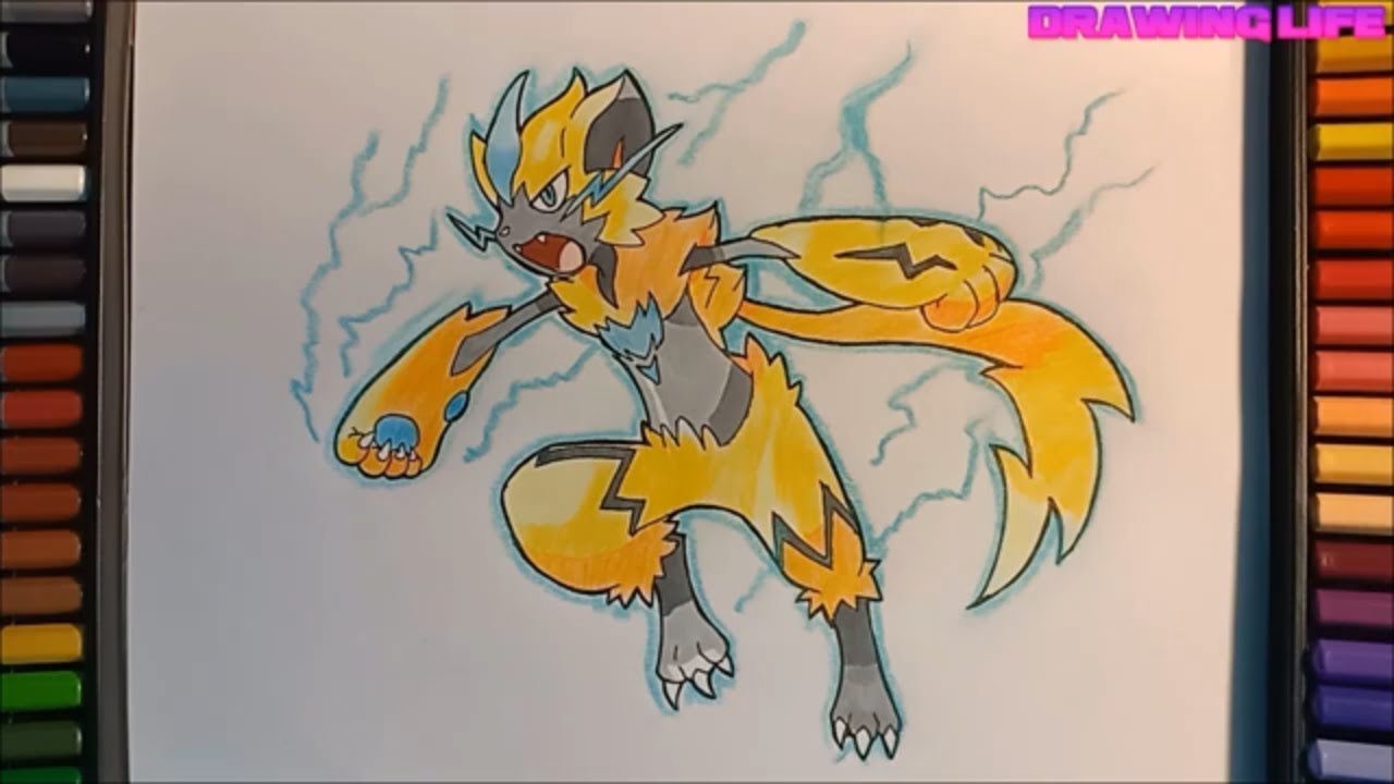 Vẽ Pokemon Huyền Thoại Hệ Điện Zeraora Mới Nhất -Draw My Life Hero - Youtube