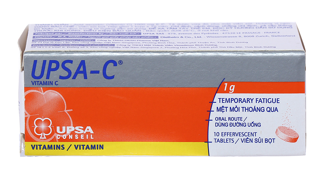 Viên Sủi Upsa-C 1G Trị Thiếu Hụt Vitamin C, Cảm Cúm, Mệt Mỏi Tạm Thời Tuýp  10 Viên -05/2023 | Nhathuocankhang.Com