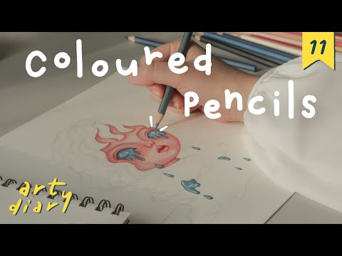 ใช้สีไม้วาดรูปยังไง? : how i use coloured pencils✍🏻 | art diary #11