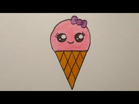 สอนวาดรูปไอศกรีม​ | Drawing​ a​ Cute​ Ice​ Cream​ easy​ for​ beginer​ | My​ Sky​ Channel.