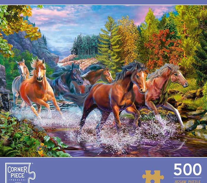 Horses In The Forest 500 Piece Jigsaw Puzzle