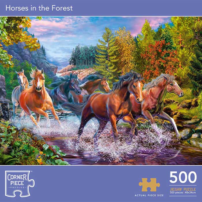 Horses In The Forest 500 Piece Jigsaw Puzzle