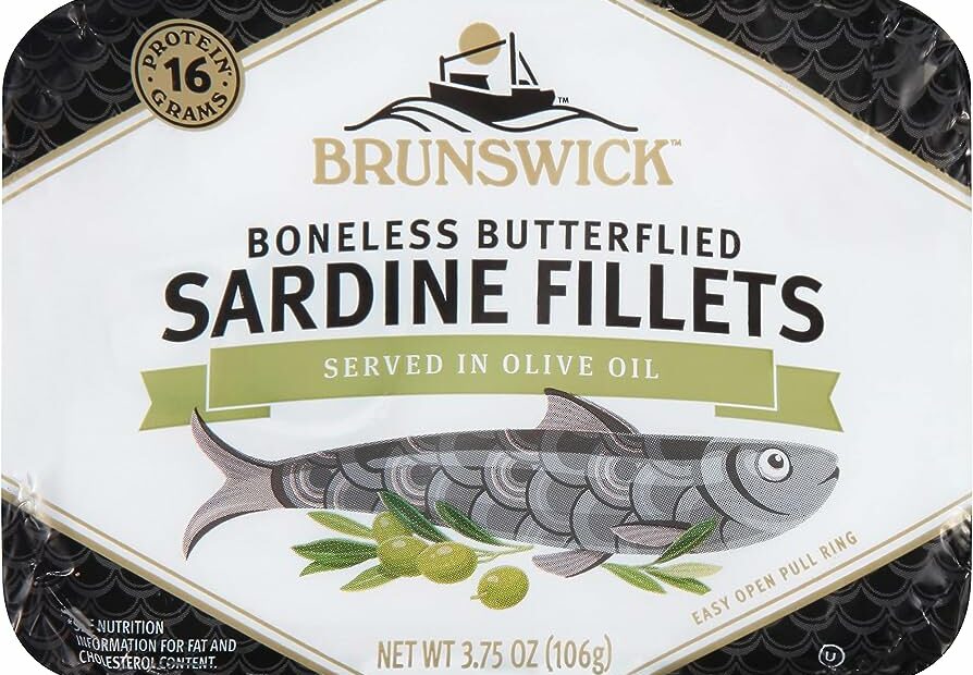 Amazon.Com : Brunswick Sardines In Olive Oil, 3.75 Oz Can (Pack Of 12) -  Wild Caught Sardines - 16G Protein Per Serving - Gluten Free, Keto Friendly  - Great For Pasta & Seafood Recipes : Everything Else