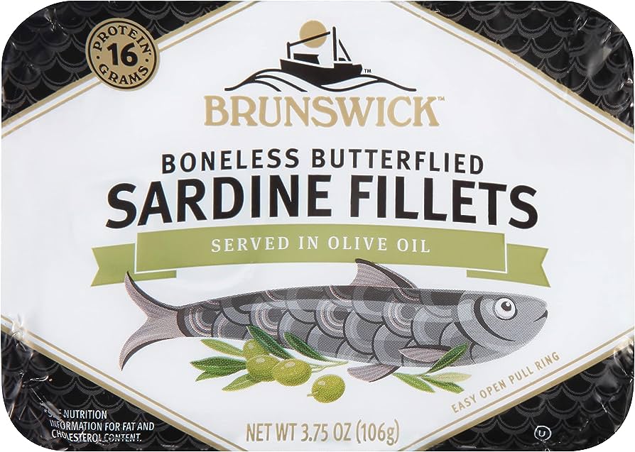 Amazon.Com : Brunswick Sardines In Olive Oil, 3.75 Oz Can (Pack Of 12) -  Wild Caught Sardines - 16G Protein Per Serving - Gluten Free, Keto Friendly  - Great For Pasta & Seafood Recipes : Everything Else