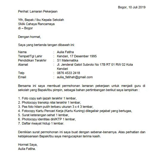 14+ Contoh Surat Permohonan Kerja Dan Cara Membuat