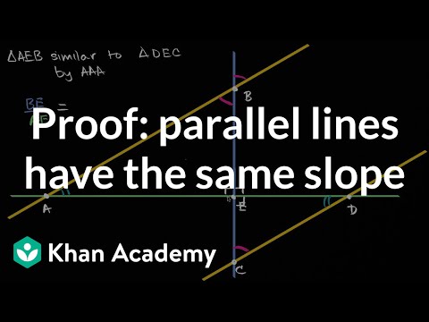 Proof: Parallel Lines Have The Same Slope | High School Math | Khan Academy  - Youtube