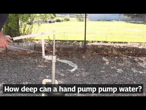 How deep can a hand pump pump water?